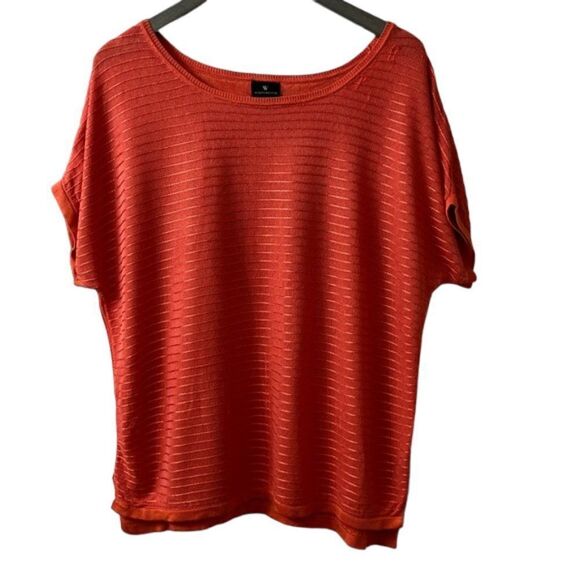 Worthington Orange Textured Stripe Dolman Knit Tunic NWOT - Picture 1 of 9